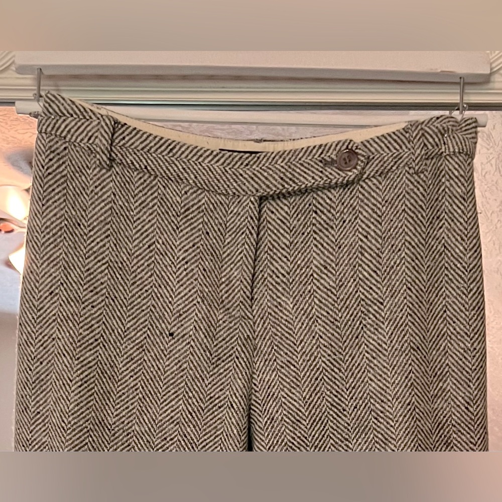Express Herringbone Wool Blend Cuffed Pants